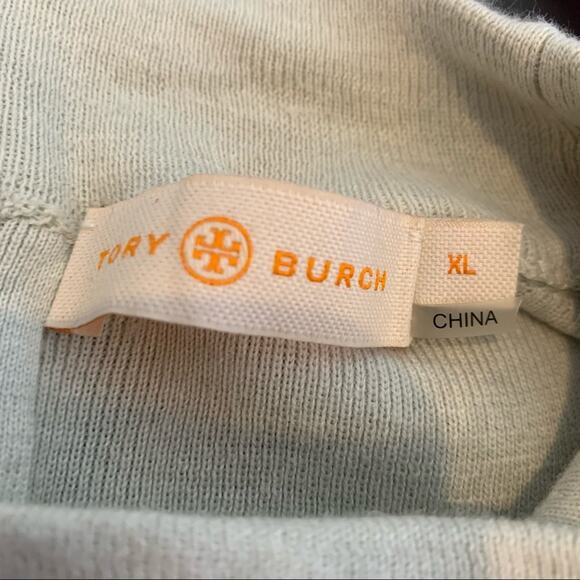 Tory Burch light green mock turtleneck short sleeve sweater size XL - Picture 10 of 14